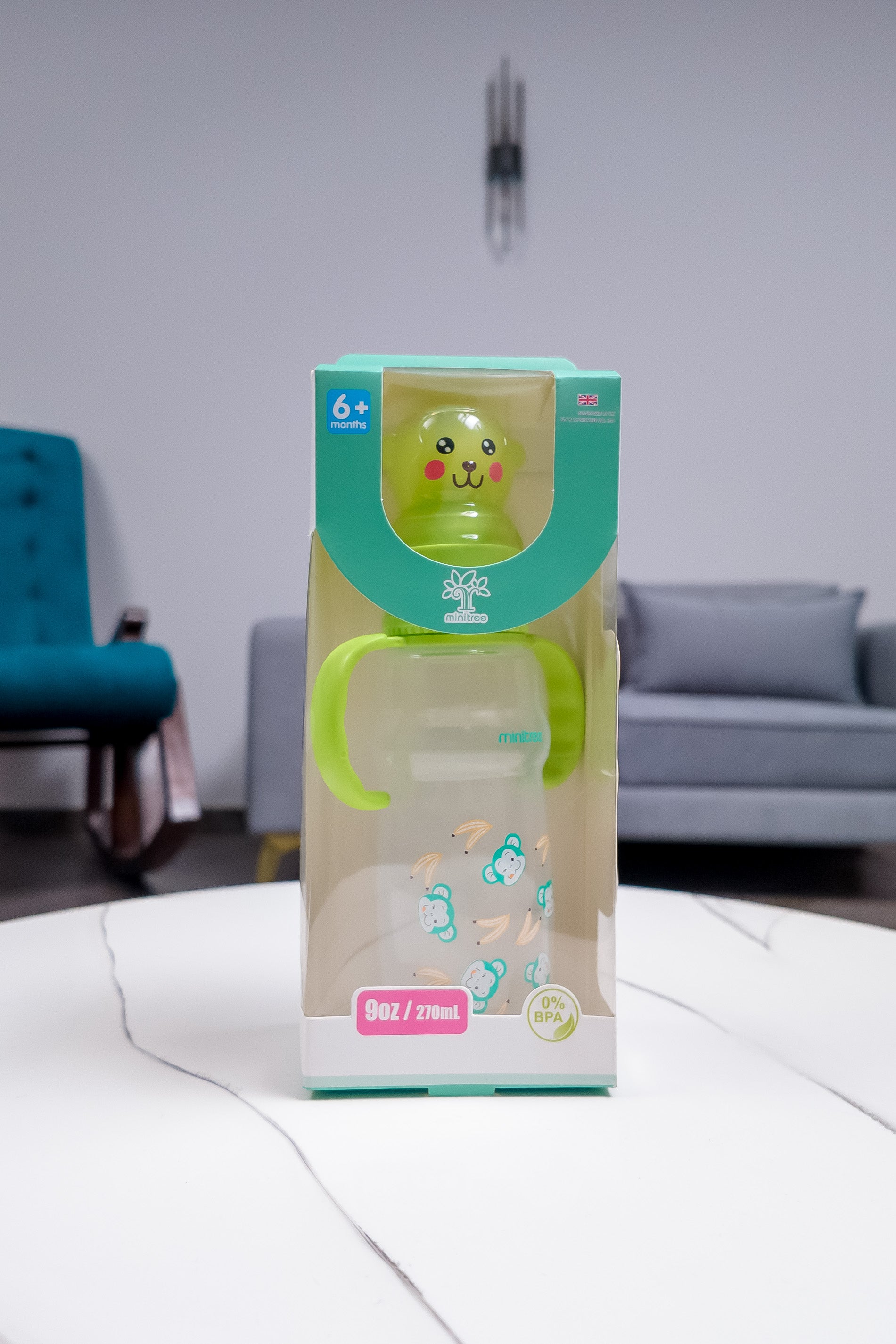 Feeder Of Minitree Brand For Baby With Purple Handle and LED Lights